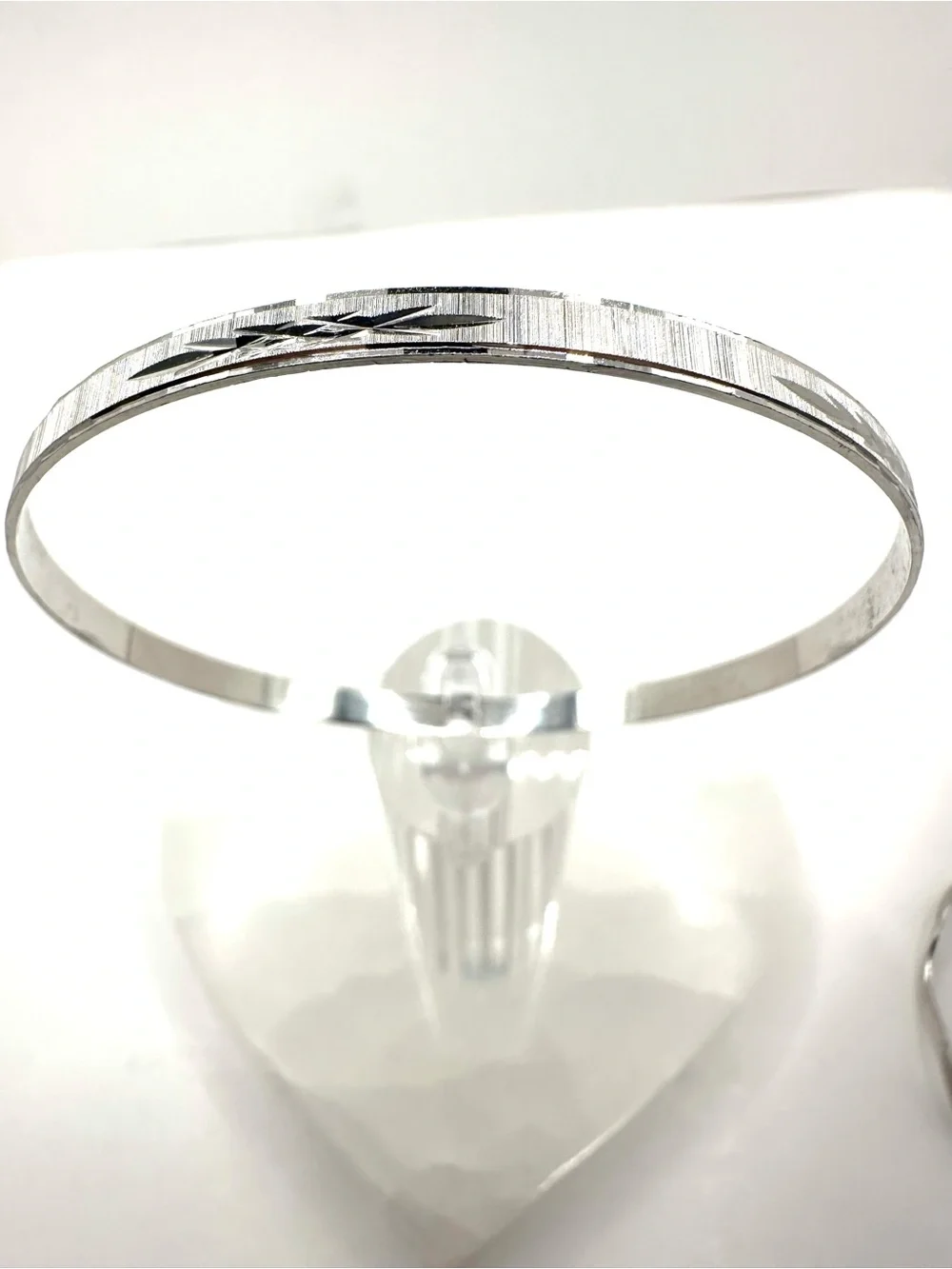 Vintage Silver 14k Gold Filled X Pattern Bangle